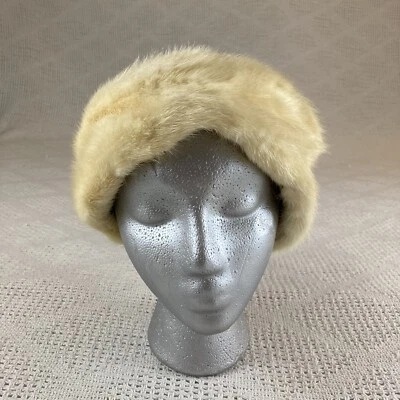 Sombrero Pastillero de Piel De Colección Un Exclusivo Lisa New York Paris Crema Hecho en Unión Foto 1 de 4