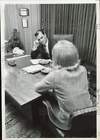 1969 Press Photo Raymond R. Huffmaster, Private Eye, In Meeting With Client