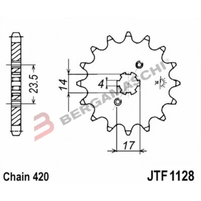 JT PIGNONE DENTI 11 PASSO 420 PER DERBI GPR 50 RACING 2006 - 2010 - Immagine 1 di 2