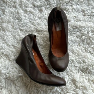Lanvin Brown Leather Wedges - Picture 1 of 6