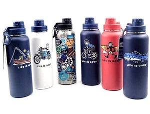 LIFE IS GOOD 40 oz Wide Mouth Stainless Water Bottle Choose Your Style New - Picture 1 of 22