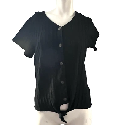 Blusa impermeable para mujer S texturizada con lazo frontal informal minimalista Y2K top gótico Foto 1 de 4