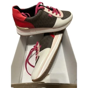 Michael Kors Monograma Tenis Rojo Marrón Blanco Informal Moda Zapatos EE. UU. 11 - Imagen 1 de 4