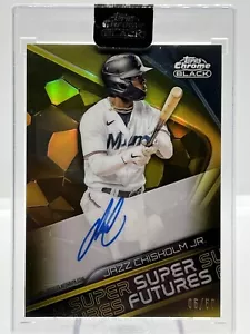 2022 Topps Chrome Black Super Futures Gold Jazz Chisholm Jr. Auto # /50 Marlins - Picture 1 of 2