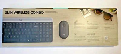 Slim Wireless Combo Logitech Compace Quiet Keyboard & Mouse NIB - Image 1 of 4