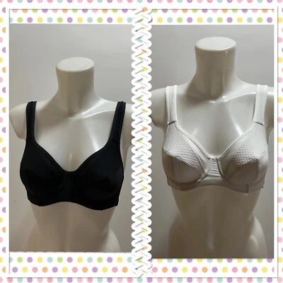 Ex M&S 2-Pack Sports Bras High Impact Underwired Non-Padded Multipack Size - Image 1 of 4