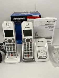 Panasonic Cordless Phone Sys KX-TGD832W Digi Ans DECT 6.0 Call ID 1.6" LCD White - Picture 1 of 6