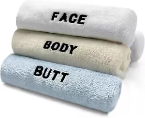 Crafty Cloth 6-Piece Towel Set for Face Body and Butt Cleansing White,Beige Blue - Picture 1 of 8