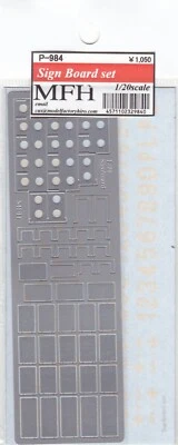 MODEL FACTORY HIRO P-984 SIGN BOARD SET 1/20 SCALE - Immagine 1 di 3