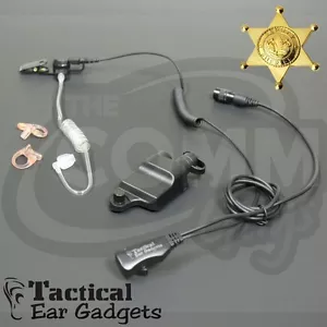 Hawk Lapel Mic Police Earpiece for Harris MA-Com P7200 P5100 Jaguar 700P Radios - Picture 1 of 4