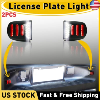 2X LED License Plate Light Red DRL Tube For Chevy Silverado GMC Sierra 1500 2500 - Image 1 of 4