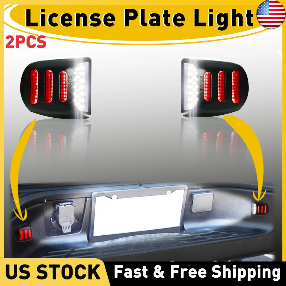 2X LED placa de licença luz tubo DRL vermelho para Chevy Silverado GMC Sierra 1500 2500 - Imagem 1 de 4