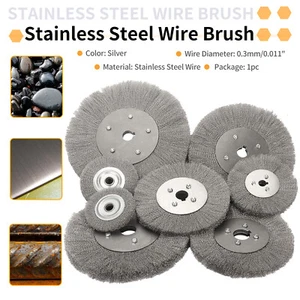 3"-12" Crimped Stainless-Steel Wire Wheel /Brush For Rust Removal Bench Grinder - Picture 1 of 20