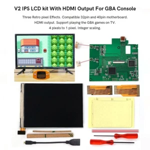 GBA HDMI Retro Pixel V2 IPS LCD Backlight Backlit kit Output For Gameboy Advance - Picture 1 of 9
