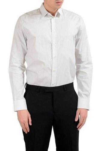 OFF WHITE Dolce & Gabbana camicia elegante uomo bianco sporco manica lunga US 15 75 IT 40
