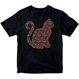 Floral Cat Lovers Flowers Art Cool Gift Boys Girls Teen Kids T-Shirts #DNE - Picture 1 of 3