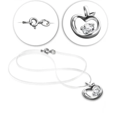 Silber925 Rimorchio Angelliene Collana MIT Zirconia 42cm Argento Sterling 1,12g - Immagine 1 di 3