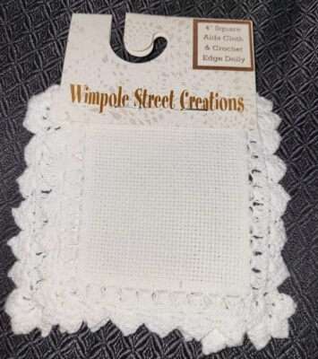 2 Wimpole Street Creations 14 Count Cross Stitch Aida Squares 4" Crochet Edge - Image 1 of 2