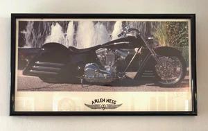 Autographed Signed Poster Arlen Ness Custom Motorcycle Framed Art 25" x 14" - Picture 1 of 8