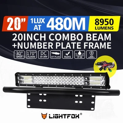 Lightfox LED Light Bar 7" 12" 20" 23" 26" 28" Flood Spot Combo 50" Curved 12V - image 1 of 4