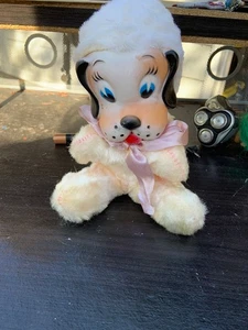 Sanyo - Japan - Vintage Gummi Gesicht Hund Plüsch - Aufzieh Musik - Bild 1 von 14