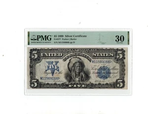 1899 $5 Silver Certificate "Indian Chief"  Note.Fr-277 PMG-30 - Picture 1 of 2
