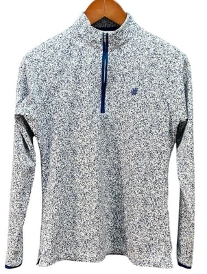 Pulôver Peter Millar Feminino S Azul Marinho Manga Longa Camada Base Quarto Zíper Camisa Golfe - Imagem 1 de 4