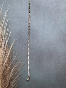 18K Gold Coated Stainless Steel 6.5" Tennis Bracelet No Tarnish - Picture 1 of 5