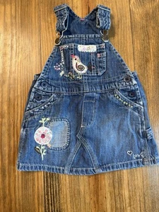 Baby Gap 6-12 Months Infant Girl's Pocketed Adjustable Denim Overall Dress Blue - Picture 1 of 9