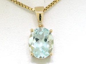 Colgante Aguamarina 585 Oro Amarillo 14Kt Aguamarina Facetada Natural - Imagen 1 de 6
