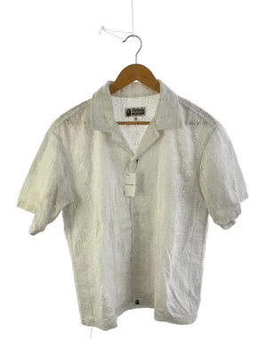 A BATHING APE Embroidery Open Collar Shirts white M Used - Image 1 of 4