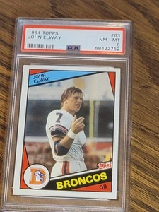 1984 Topps #63 JOHN ELWAY Rookie Card PSA 8 NM-MT DENVER BRONCOS ** FREE GIFT * - Picture 1 of 15