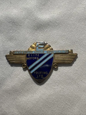 Vintage Metal CAR Badge Car & Motorcycle Specialist Elite Motors Tooting LTD - Image 1 of 4