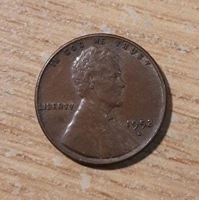 1952-D LINCOLN WHEAT PENNY DENVER ONE 1 CENT MM36 - Image 1 of 2