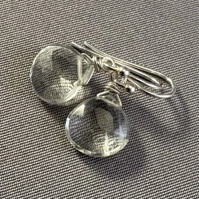 Pendientes Briolette Lágrima Amatista Verde Nuevos con Etiquetas Foto 1 de 4