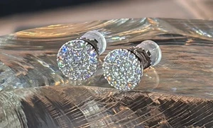 925 Sterling Silver Moissanite Stud Screw Back Earrings VVS1 Cert .48ct - Picture 1 of 16