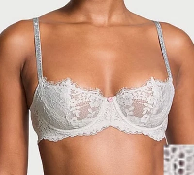 Sujetador Victoria’s Secret DA Twinkle Strap Sin Forro Balconette Gris Encaje 38DD NUEVO CON ETIQUETAS Foto 1 de 4