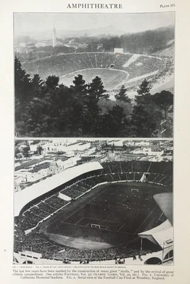 Antique 1926 Stadium Print – Wembley Cup Final & California Memorial - Image 1 of 4