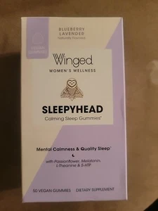 Winged Wellness Sleepyhead Sleep 50 Gummies Natural Sleep Aid w/ Melatonin 12/25 - Picture 1 of 4