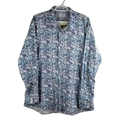 Camisa de vestir para hombre Duchamp London ajustada puño abatible floral talla XXL 18/46 NUEVA CON ETIQUETAS Foto 1 de 4