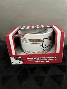 NISSIN Cup Noodle x Hello Kitty Ramen Bowl w/Chopsticks 20oz. Sanrio NIB - Picture 1 of 8
