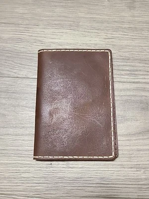 Handmade Saddle Leather Large Bifold Wallet Tobacco Color Never Used Heavy Hide - Изображение 1 из 4