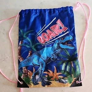 Bolso de Mano Niñas Dinosaurio Mochila con Cordón Cinch Divertido Lindo T Rex Usado en Excelente Condición - Imagen 1 de 7