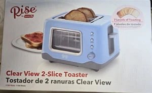 Rise by Dash Metal Blue 2 slot Toaster 7.9 in. H X 12.2 in. W X 9.5 in. D - Picture 1 of 7