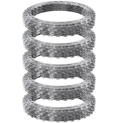 246ft Galvanized Razor Barbed Wire 5-Roll Pack & Garden Fence Security - Image 1 of 4