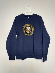 Vintage Navy Blue USA Presidential Seal Embroidered Crewneck - Adult Medium - Picture 1 of 5