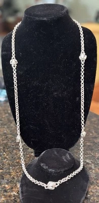 ESTATE VINTAGE BARRY KIESELSTEIN CORD STERLING SILVER FIVE FROG NECKLACE - Image 1 of 4