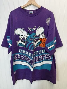 T-shirt XXL vintage anni 90 Charlotte Hornets Salem abbigliamento sportivo stampa all over - Foto 1 di 11