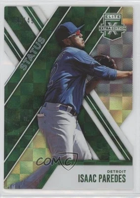 2017 Panini Elite Extra Edition Status Emerald Die-Cut /49 Isaac Paredes #185 - Image 1 of 2