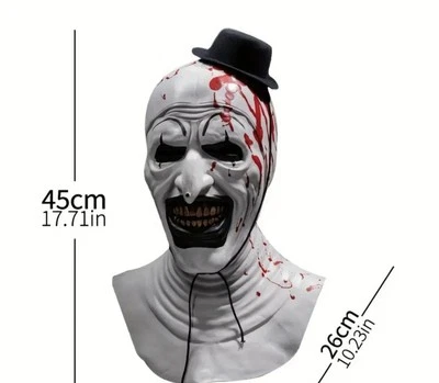 Maschera Terrifier Art The Clown 2 3 🇮🇹 Italia Halloween Silicone Carnevale - Immagine 1 di 4